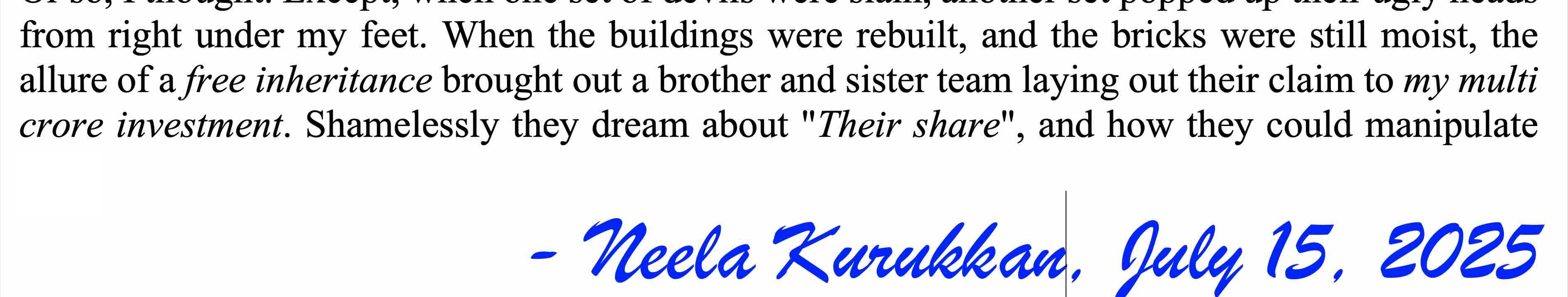 Bullshit from Neela Kurukkan