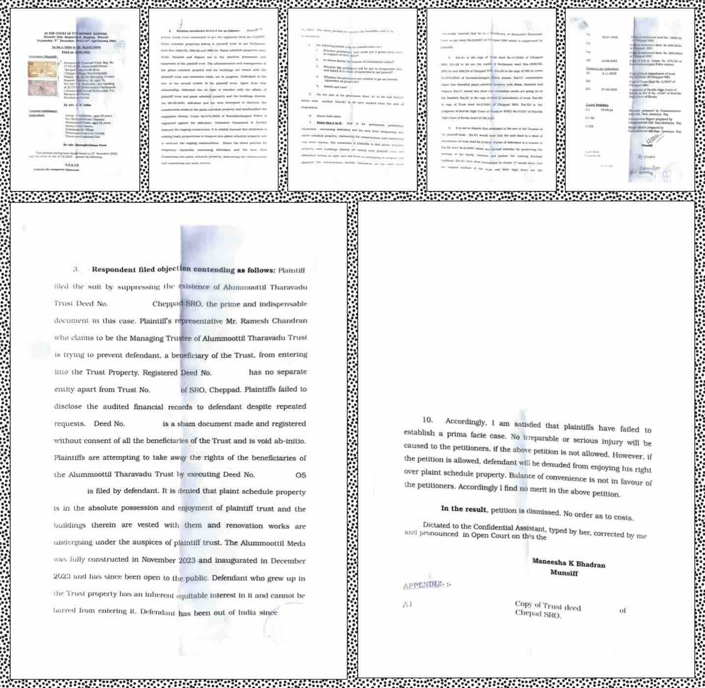 order in the civil case